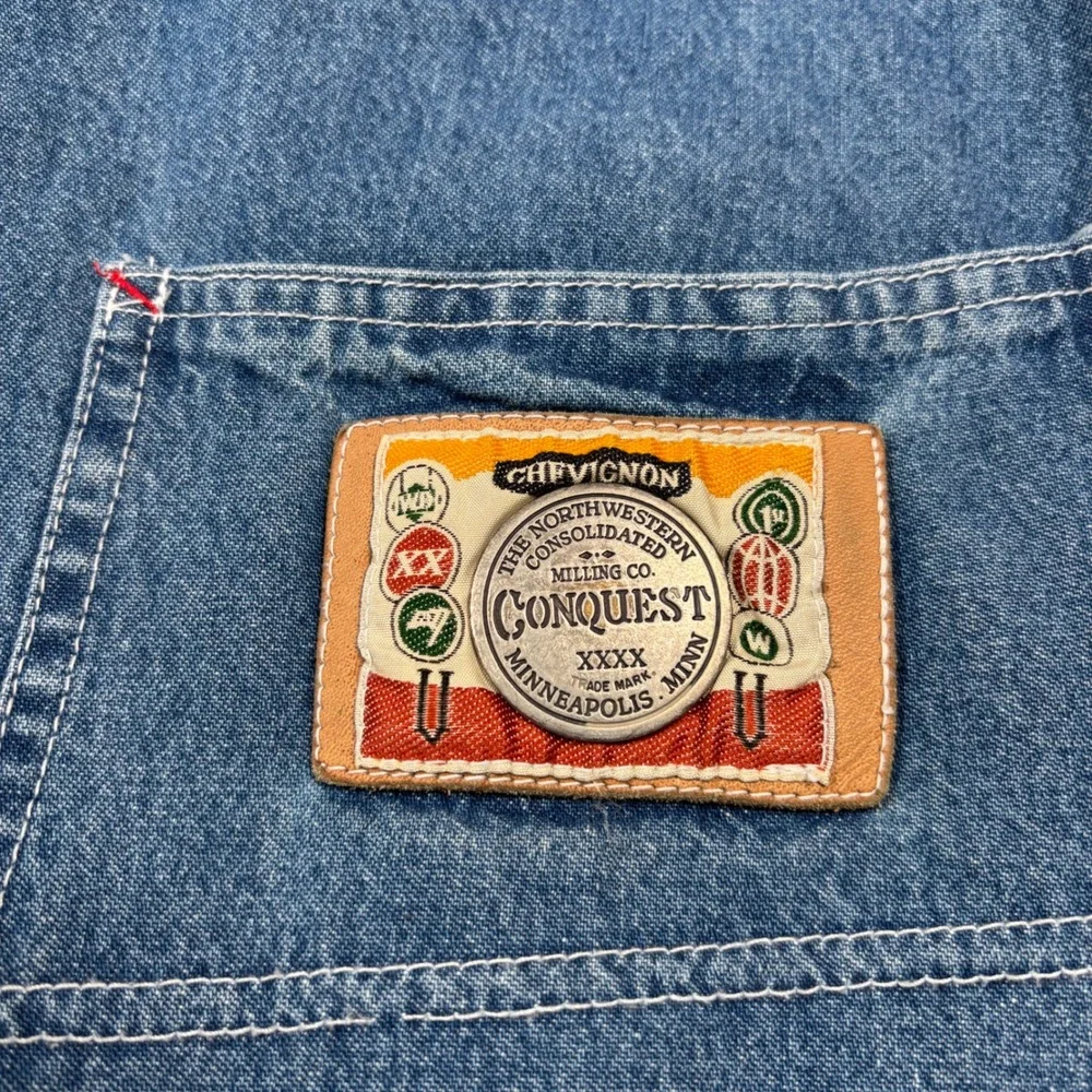 VTG Chevignon Conquest WP Overalls Mens Large Blue Denim Western Workwear 90's